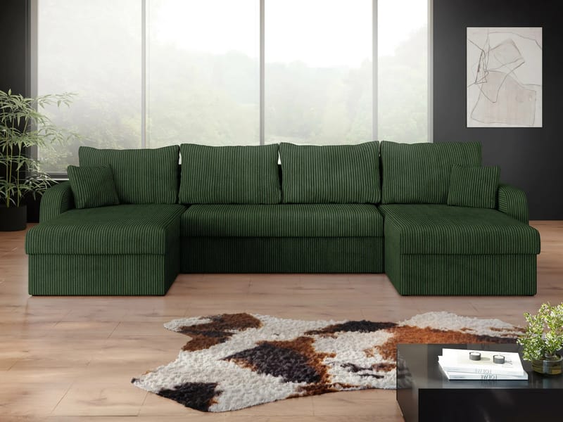 Kintore 4-sits Hörnbäddsoffa Black/Light grey - Huonekalut - Sohva - Vuodesohva