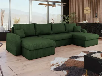 Kintore 4-sits Hörnbäddsoffa Black/Light grey - Huonekalut - Sohva - Vuodesohva