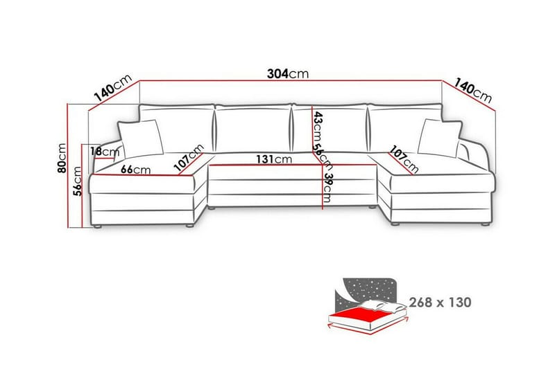 Kintore 4-sits Hörnbäddsoffa Dark blue - Huonekalut - Sohva - Vuodesohva