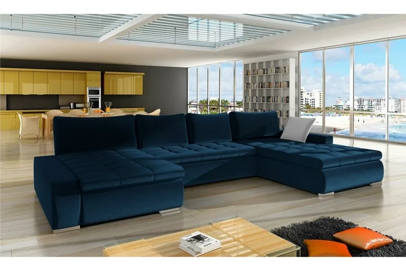 Kintore 4-sits Hörnbäddsoffa Dark blue - Huonekalut - Sohva - Vuodesohva