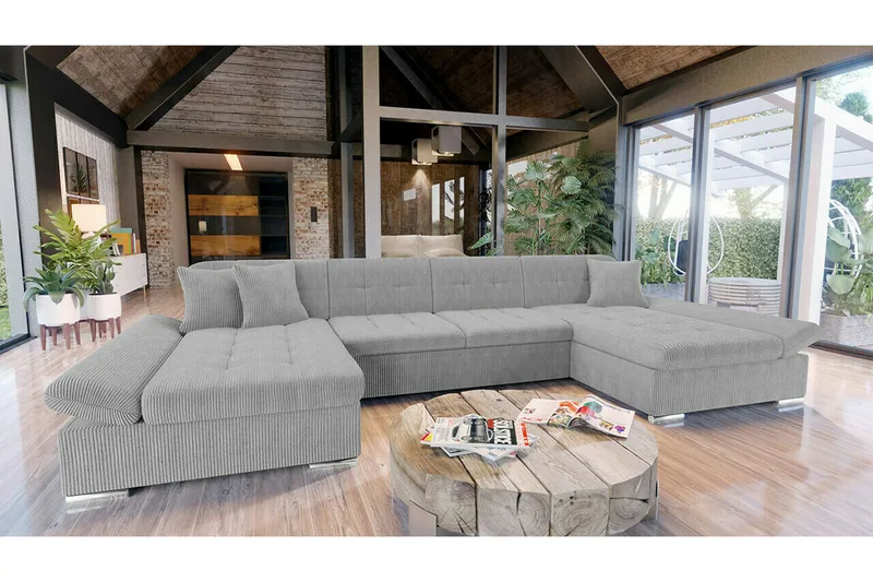 Kintore 4-sits Hörnbäddsoffa Grey - Huonekalut - Sohva - Vuodesohva