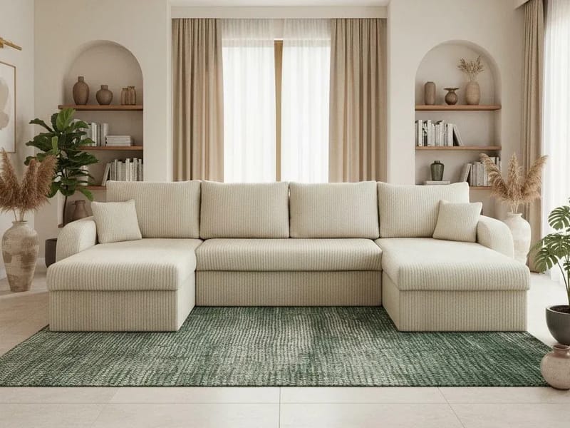 Kintore 4-sits Hörnbäddsoffa Grey/wood||Grey/Black - Huonekalut - Sohva - Vuodesohva