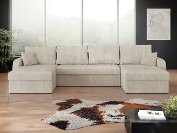 Kintore 4-sits Hörnbäddsoffa Grey/wood||Grey/Black - Huonekalut - Sohva - Vuodesohva