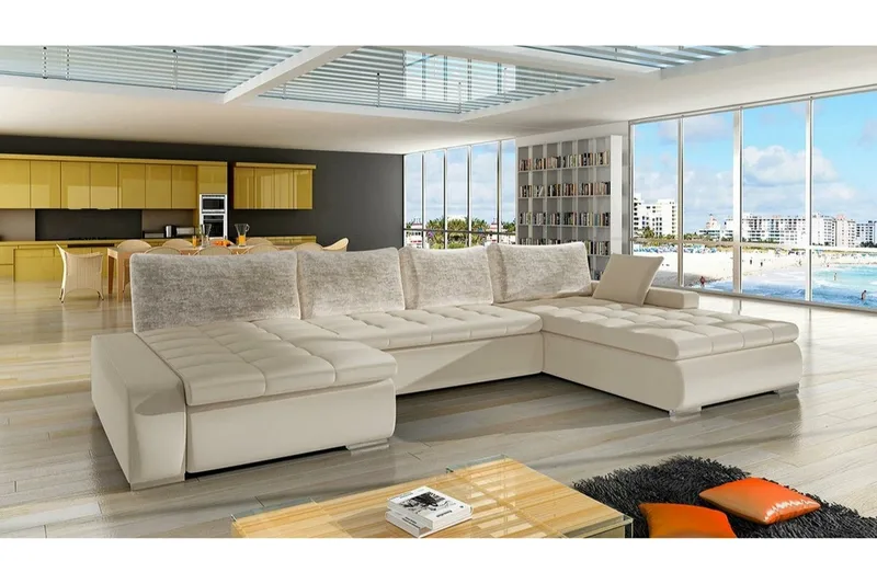 Kintore 4-sits Hörnbäddsoffa NO_BRAND beige - Huonekalut - Sohva - Vuodesohva
