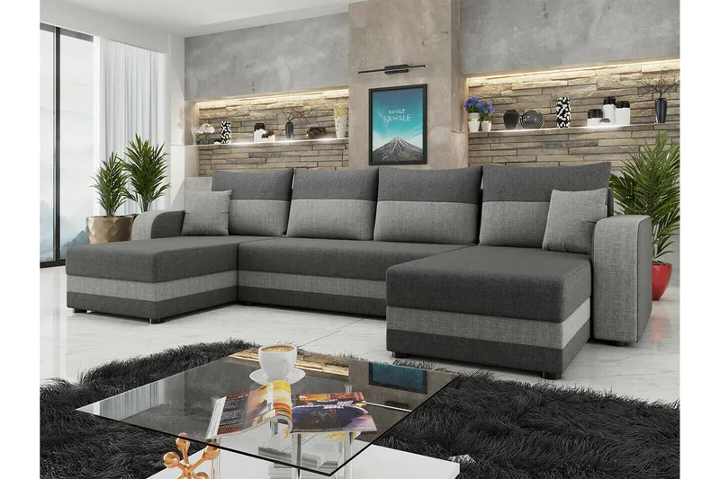 Kintore 4-sits Hörnbäddsoffa NO_BRAND Dark grey - Huonekalut - Sohva - Vuodesohva