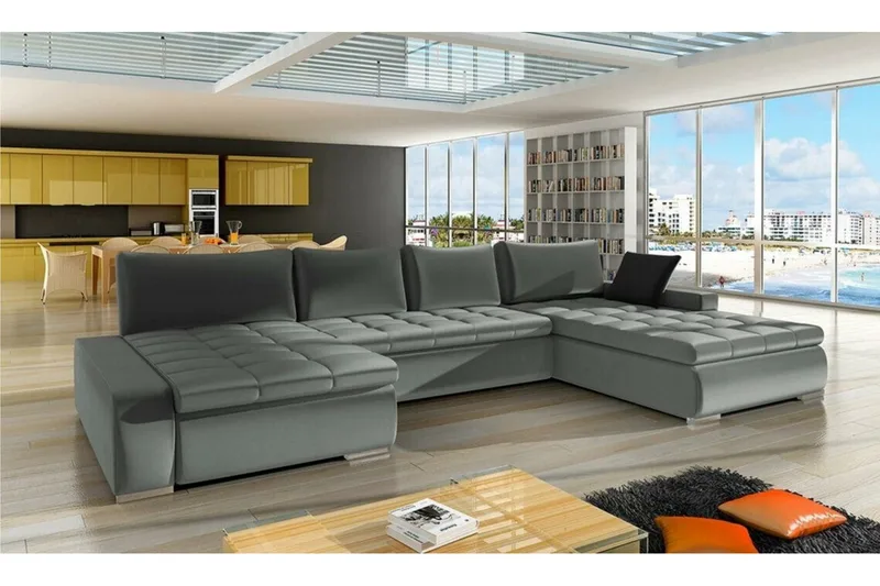 Kintore 4-sits Hörnbäddsoffa NO_BRAND Dark grey - Huonekalut - Sohva - Vuodesohva
