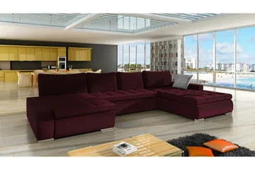 Kintore 4-sits Hörnbäddsoffa Wine red - Huonekalut - Sohva - Vuodesohva