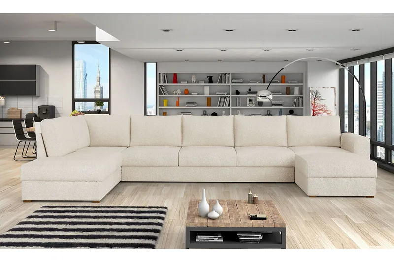 Kintore 6-sits Hörnbäddsoffa NO_BRAND Beige/Light beige - Huonekalut - Sohva - Vuodesohva