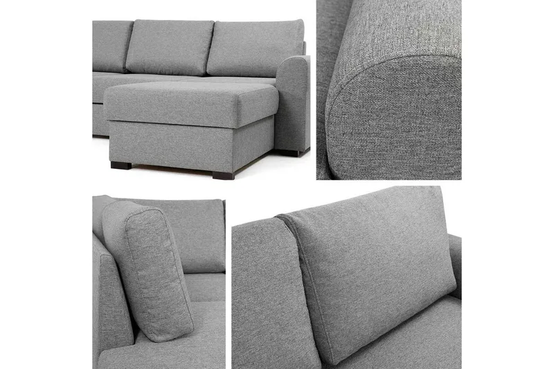 Kintore 6-sits Hörnbäddsoffa NO_BRAND White - Huonekalut - Sohva - Vuodesohva