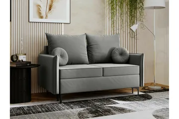 Knocklong 2-istuttava vuodesohva 129x140 cm säilytystilalla, kangas - Harmaa - Huonekalut - Sohva - Vuodesohva