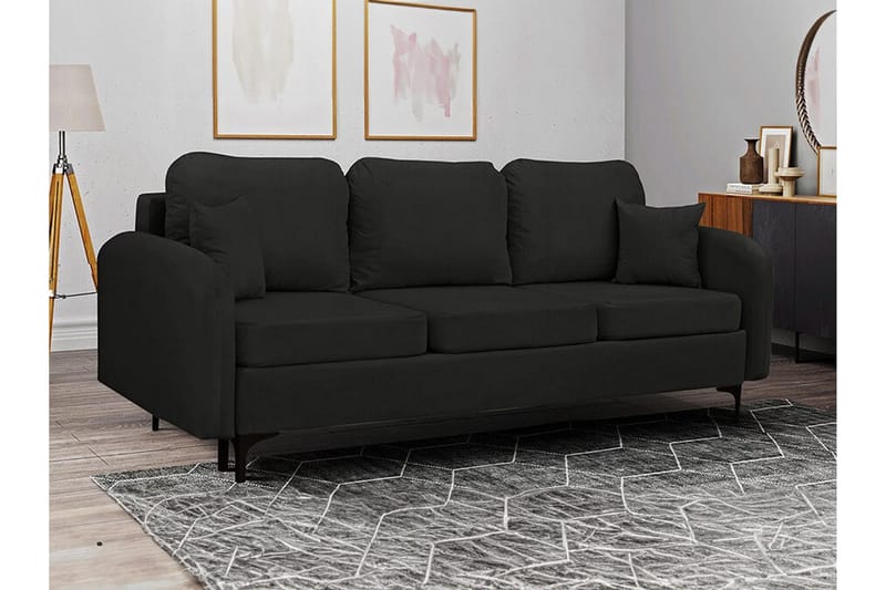 Knocklong 2-sits Bäddsoffa NO_BRAND Black - Huonekalut - Sohva - Vuodesohva