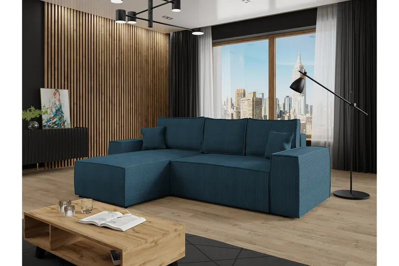 Knocklong 3-sits Hörnbäddsoffa blue - Huonekalut - Sohva - Vuodesohva