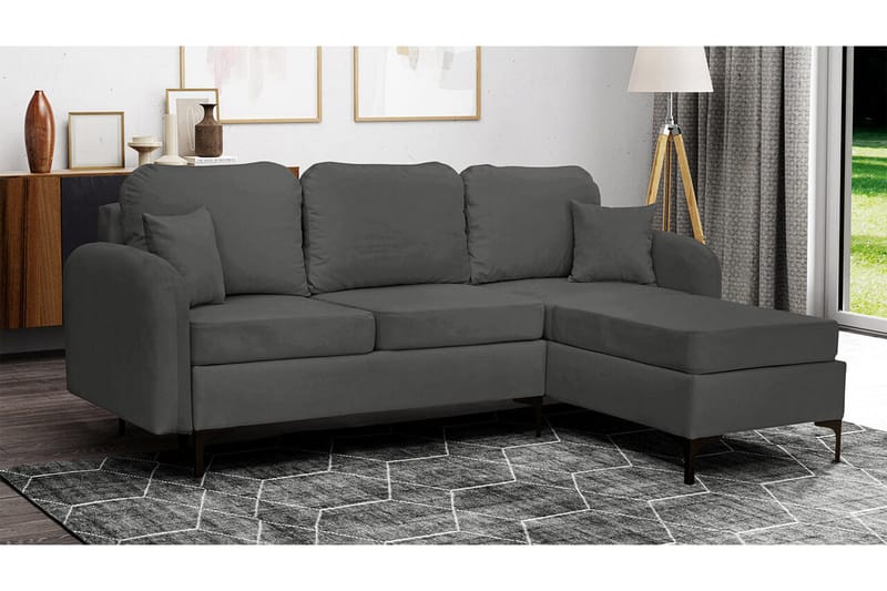 Knocklong 3-sits Hörnbäddsoffa Dark grey - Huonekalut - Sohva - Vuodesohva