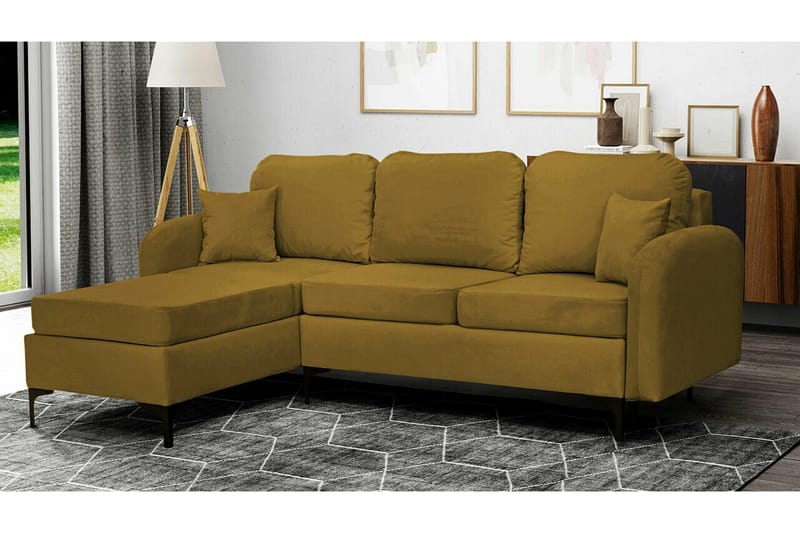 Knocklong 3-sits Hörnbäddsoffa Yellow/Green - Huonekalut - Sohva - Vuodesohva