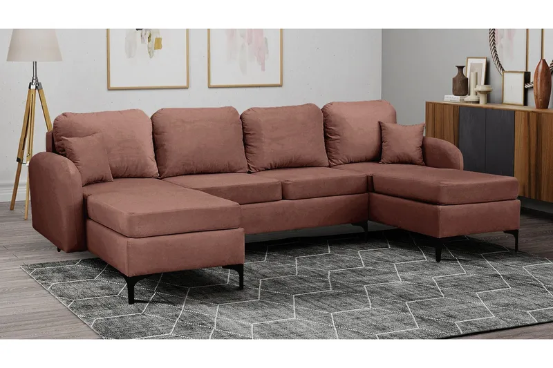 Knocklong 4-sits Hörnbäddsoffa Brown - Huonekalut - Sohva - Vuodesohva