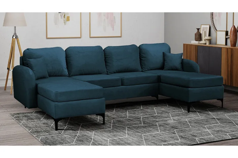 Knocklong 4-sits Hörnbäddsoffa Dark blue - Huonekalut - Sohva - Vuodesohva