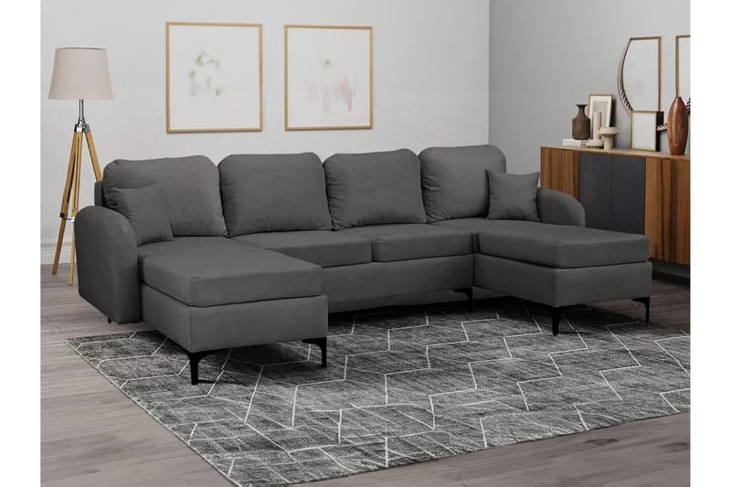 Knocklong 4-sits Hörnbäddsoffa NO_BRAND Dark grey - Huonekalut - Sohva - Vuodesohva