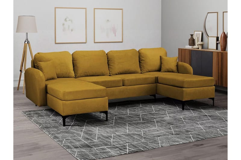 Knocklong 4-sits Hörnbäddsoffa Yellow-Green - Huonekalut - Sohva - Vuodesohva