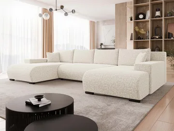 Krysen 4-istuttava vuodesohva kaksidivaanilla - beige - Huonekalut - Sohva - Vuodesohva