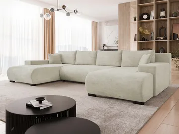 Krysen 4-istuttava vuodesohva kaksidivaanilla - beige - Huonekalut - Sohva - Vuodesohva