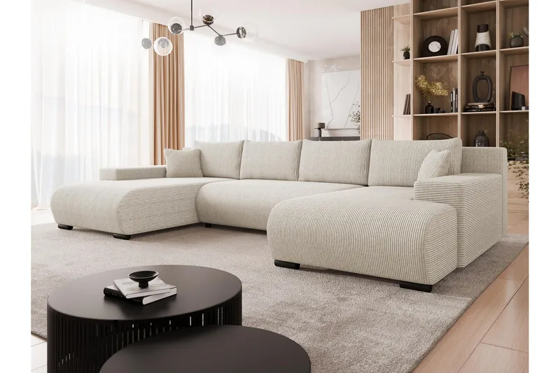 Krysen Vuodedivaanisohva, kaksoisdivaani, 4-istuttava - Beige - Huonekalut - Sohva - Vuodesohva