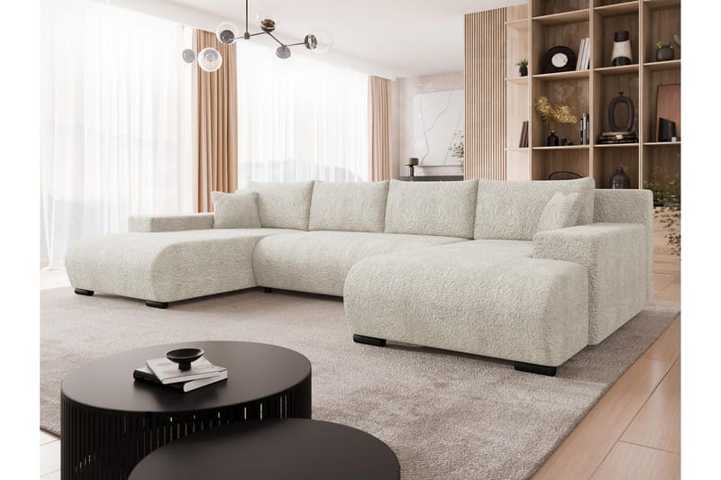 Krysen Vuodedivaanisohva, kaksoisdivaani, 4-istuttava - Beige - Huonekalut - Sohva - Vuodesohva
