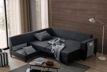 Kulmadivaanisohva vuodemekanismilla Atelier Del Sofa Loft Left (230 x 90 x 150 cm) Antrasiitti - Antrasiitti - Huonekalut - Sohva - Vuodesohva