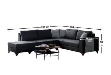 Kulmadivaanisohva vuodemekanismilla Atelier Del Sofa Loft Left (230 x 90 x 150 cm) Antrasiitti - Antrasiitti - Huonekalut - Sohva - Vuodesohva