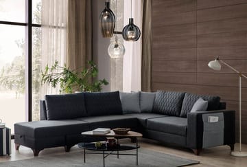 Kulmadivaanisohva vuodemekanismilla Atelier Del Sofa Loft Left (230 x 90 x 150 cm) Antrasiitti - Antrasiitti - Huonekalut - Sohva - Vuodesohva