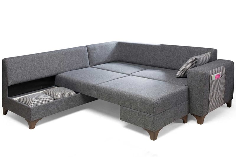 Kulmadivaanisohva vuodemekanismilla Atelier Del Sofa Loft Left (230 x 90 x 150 cm) Harmaa - Harmaa - Huonekalut - Sohva - Vuodesohva