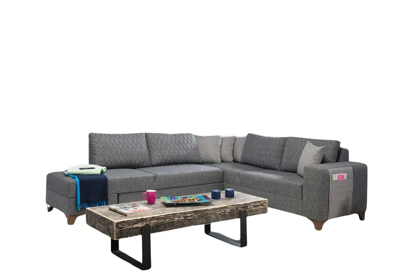 Kulmadivaanisohva vuodemekanismilla Atelier Del Sofa Loft Left (230 x 90 x 150 cm) Harmaa, Harmaa