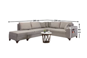 Kulmadivaanisohva vuodemekanismilla Atelier Del Sofa Loft Left (230 x 90 x 150 cm) kerma - Kerma - Huonekalut - Sohva - Vuodesohva