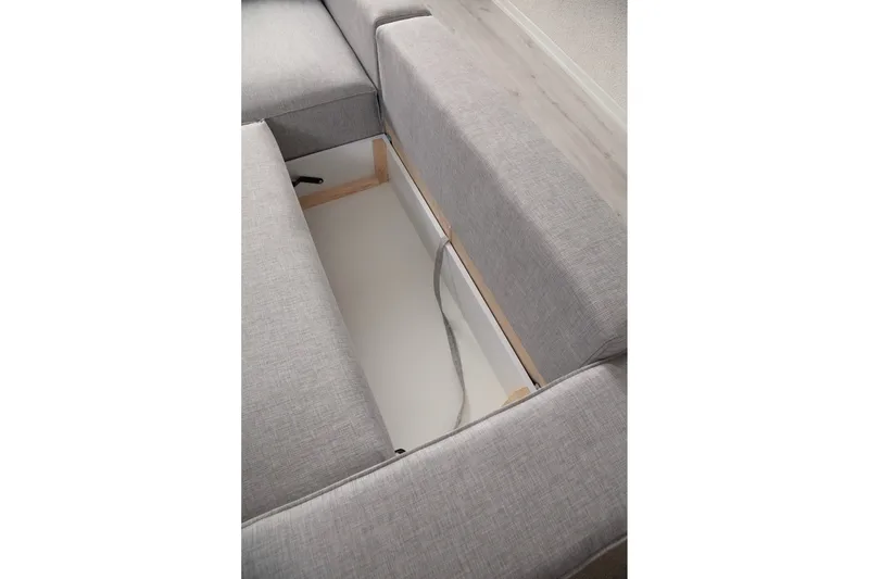 Kulmahenkilösohva Munehiro - Vaaleanharmaa - Huonekalut - Sohva - Vuodesohva