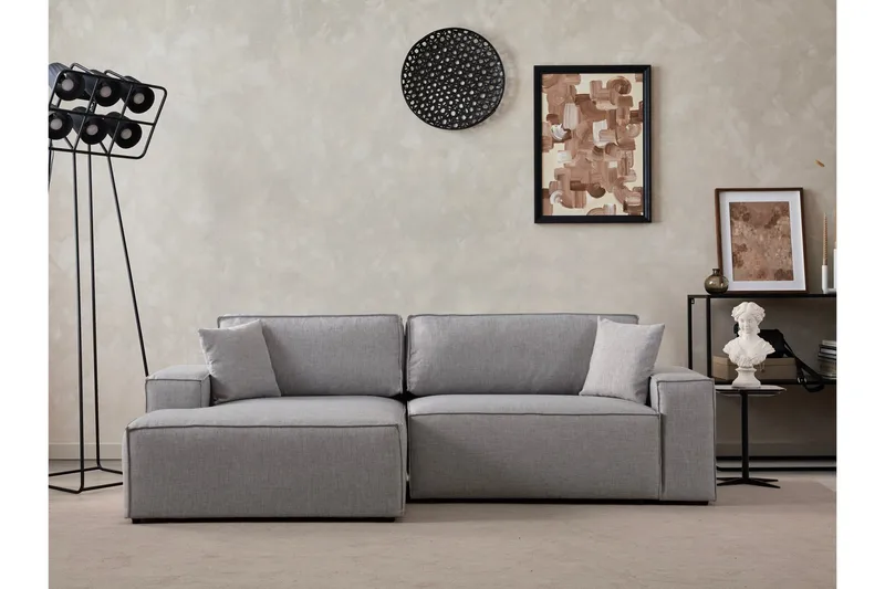 Kulmahenkilösohva Munehiro - Vaaleanharmaa - Huonekalut - Sohva - Vuodesohva