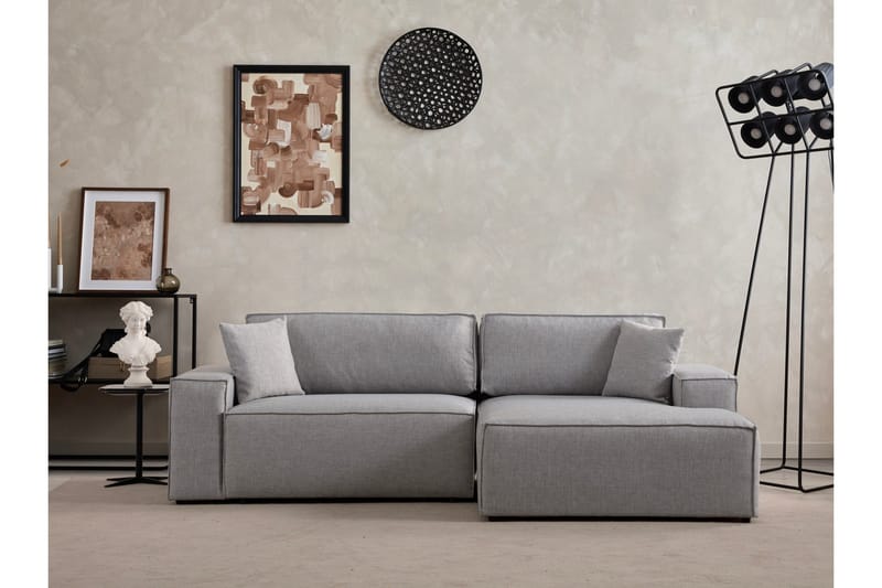 Kulmahenkilösohva Munehiro - Vaaleanharmaa - Huonekalut - Sohva - Vuodesohva