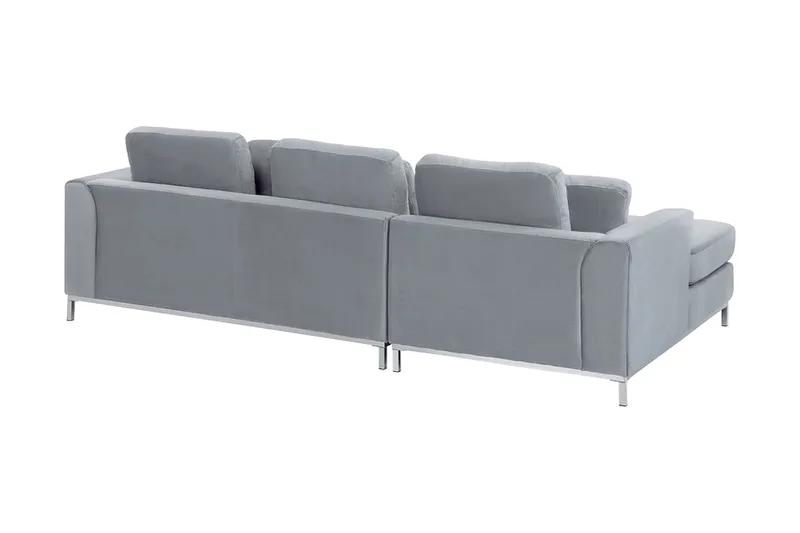 Kulmasohva 4:n ist H vuodetoiminnolla Sametti Harmaa OSLO - Harmaa - Huonekalut - Sohva - Vuodesohva