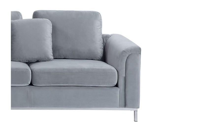 Kulmasohva 4:n ist H vuodetoiminnolla Sametti Harmaa OSLO - Harmaa - Huonekalut - Sohva - Vuodesohva