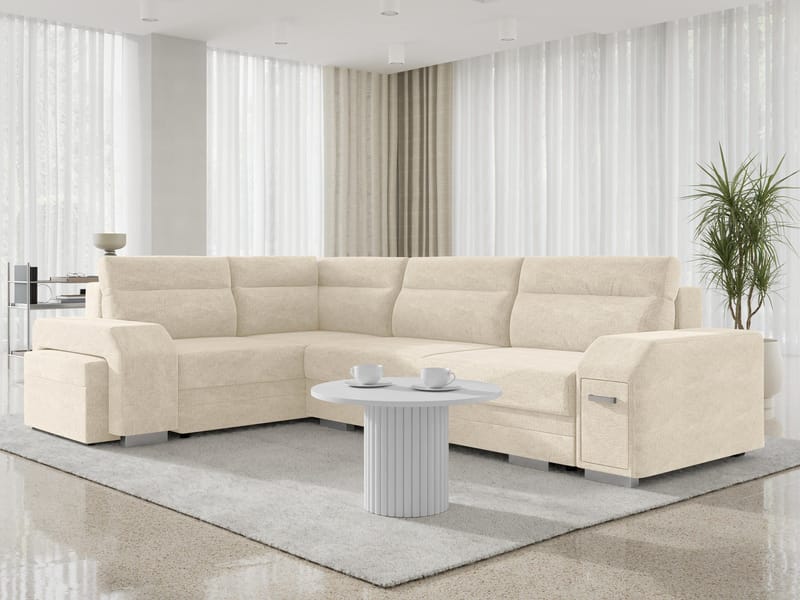 kulmasohva Alvares Nazar 225.01 Vasenkätinen - Beige - Huonekalut - Sohva - Vuodesohva
