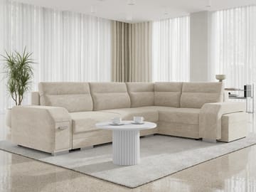 kulmasohva Alvares Nazar 225.02 Oikeakätinen - Beige - Huonekalut - Sohva - Vuodesohva