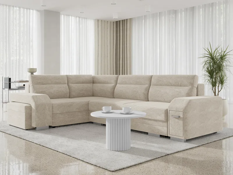 kulmasohva Alvares Nazar 225.02 Vasenkätinen - Beige - Huonekalut - Sohva - Vuodesohva
