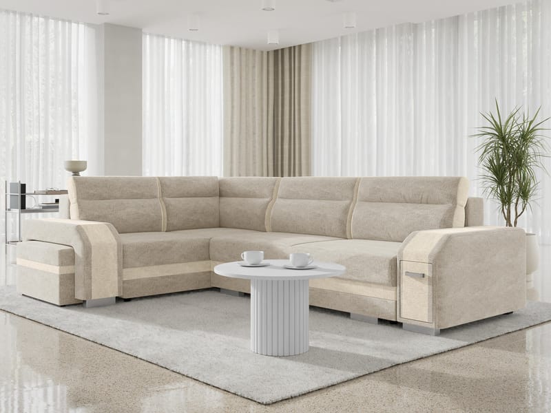 kulmasohva Assan Nazar 225.02 + Nazar 225.01 Vasenkätinen - beige - Huonekalut - Sohva - Vuodesohva