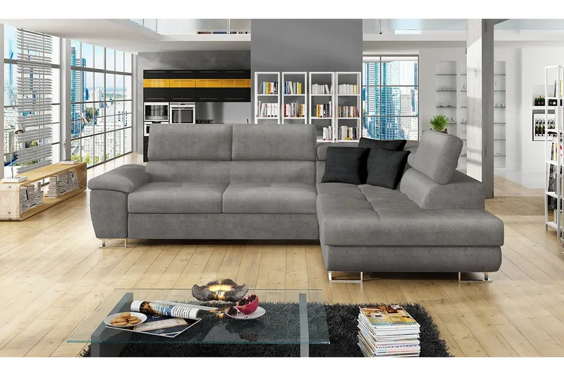 Kulmasohva Bosared Oikea - Harmaa - Huonekalut - Sohva - Vuodesohva