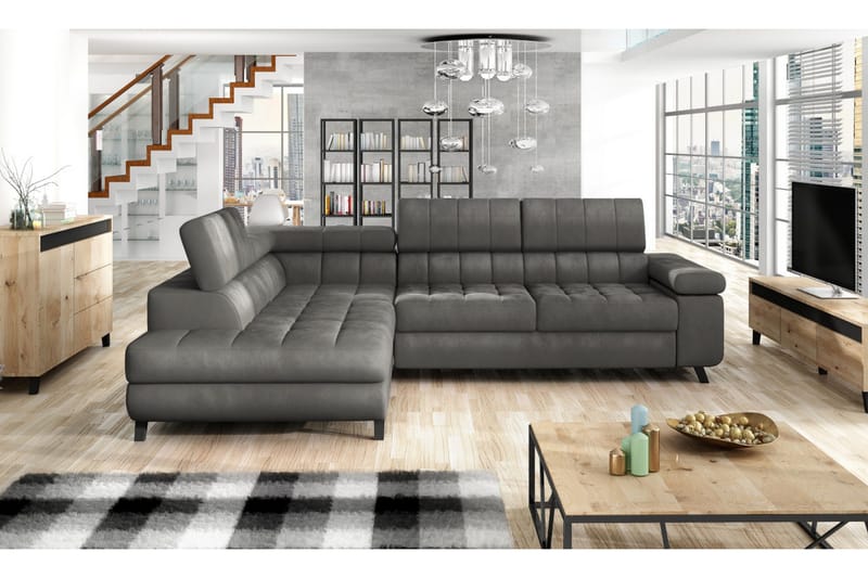 Kulmasohva Diskind Vasen - Harmaa - Huonekalut - Sohva - Vuodesohva