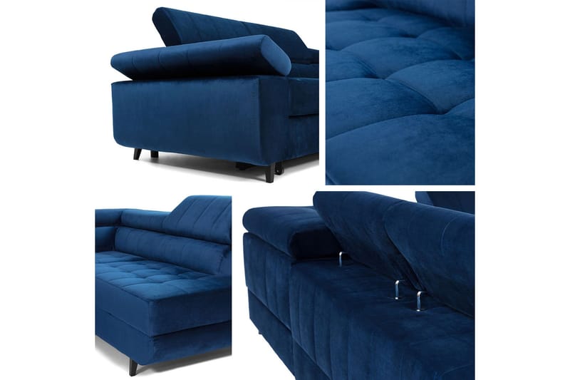 Kulmasohva Diskind Vasen - Tummansininen - Huonekalut - Sohva - Vuodesohva