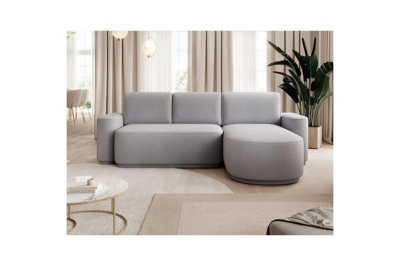 Kulmasohva Eltap Aurumm 285x92x180 cm - Amore 03, Vaaleanharmaa, Oikea - Huonekalut - Sohva - Vuodesohva