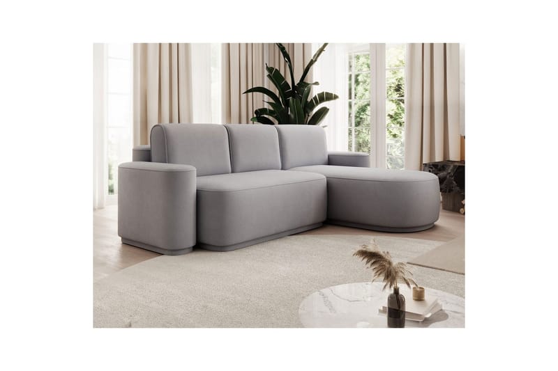 Kulmasohva Eltap Aurumm 285x92x180 cm - Amore 03, Vaaleanharmaa, Oikea - Huonekalut - Sohva - Vuodesohva