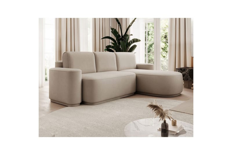 Kulmasohva Eltap Aurumm 285x92x180 cm - Amore 18, Beige, Oikea - Huonekalut - Sohva - Vuodesohva