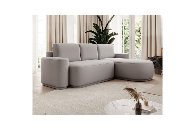 Kulmasohva Eltap Aurumm 285x92x180 cm - Enjoy 04, Harmaa, Oikea - Huonekalut - Sohva - Vuodesohva