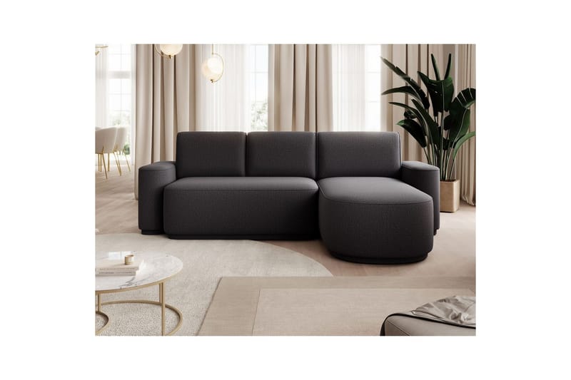 Kulmasohva Eltap Aurumm 285x92x180 cm - Enjoy 05, Tummanharmaa, Oikea - Huonekalut - Sohva - Vuodesohva