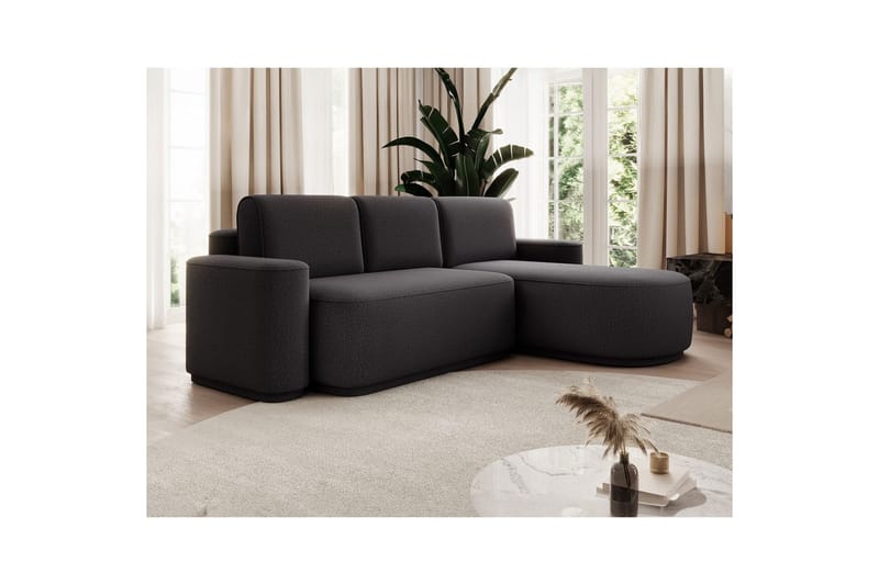 Kulmasohva Eltap Aurumm 285x92x180 cm - Enjoy 05, Tummanharmaa, Oikea - Huonekalut - Sohva - Vuodesohva